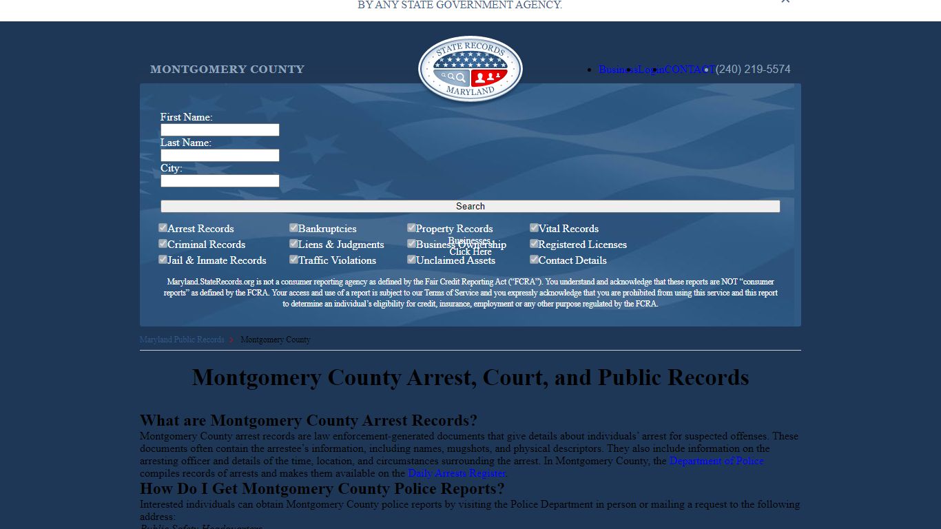Montgomery County Arrest, Court, and Public Records